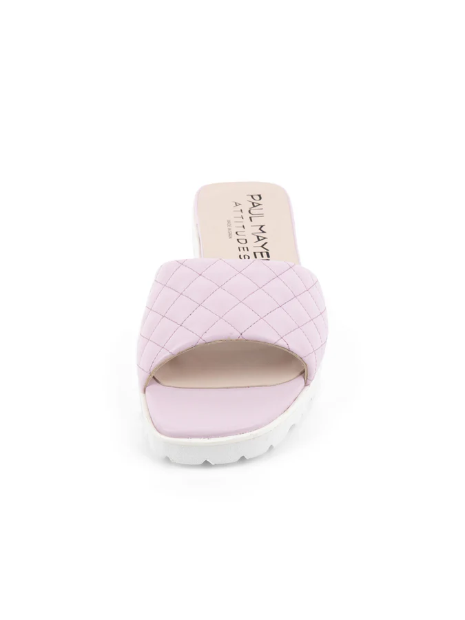 PAUL MAYER - PARK QUILTED LUG SOLE SANDAL - SIZE 8.5 - LILAC