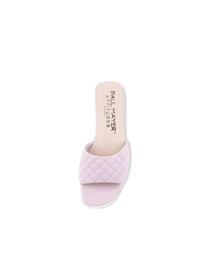PAUL MAYER - PARK QUILTED LUG SOLE SANDAL - SIZE 8.5 - LILAC