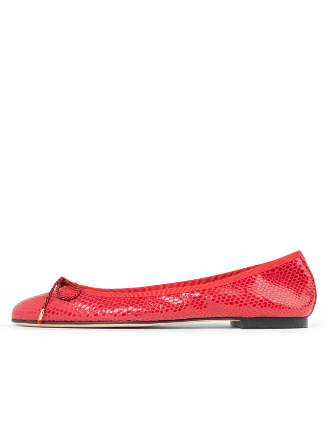 PAUL MAYER - LUXE BALLET FLAT - SIZE 7 - LIPSTICK RED