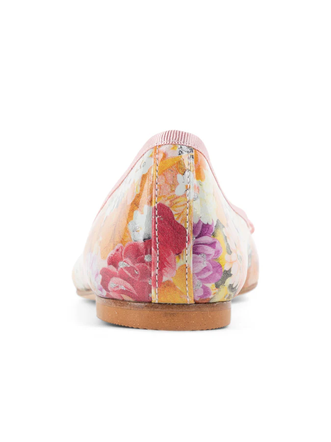 PAUL MAYER - LUXE PRINTED FLORAL BALLET FLAT - SIZE 7 - SOFT PINK FLORAL
