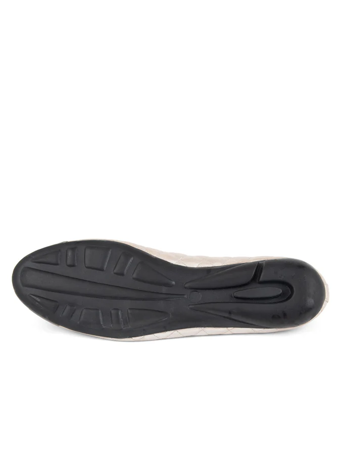 PAUL MAYER - BEST QUILTED LEATHER BALLET FLAT - SIZE 9.5 - SENA TAUPE / SENA SALINAS