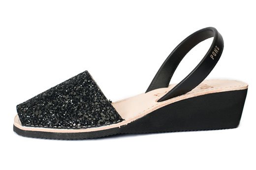 Pons Wedge Glitter, Black, product view