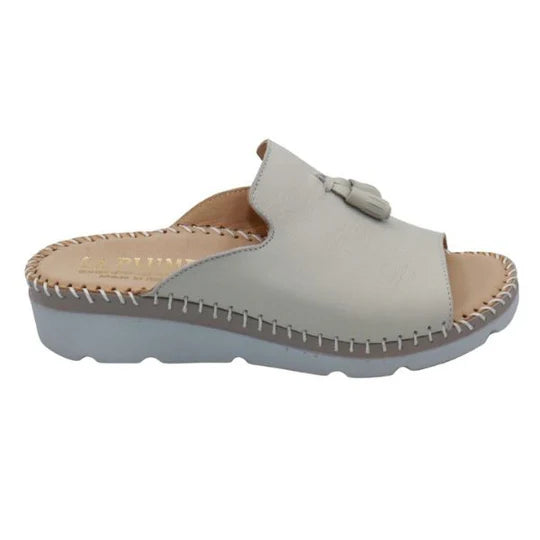 La Plume - Tassle Leather Whip-Stitched Slide