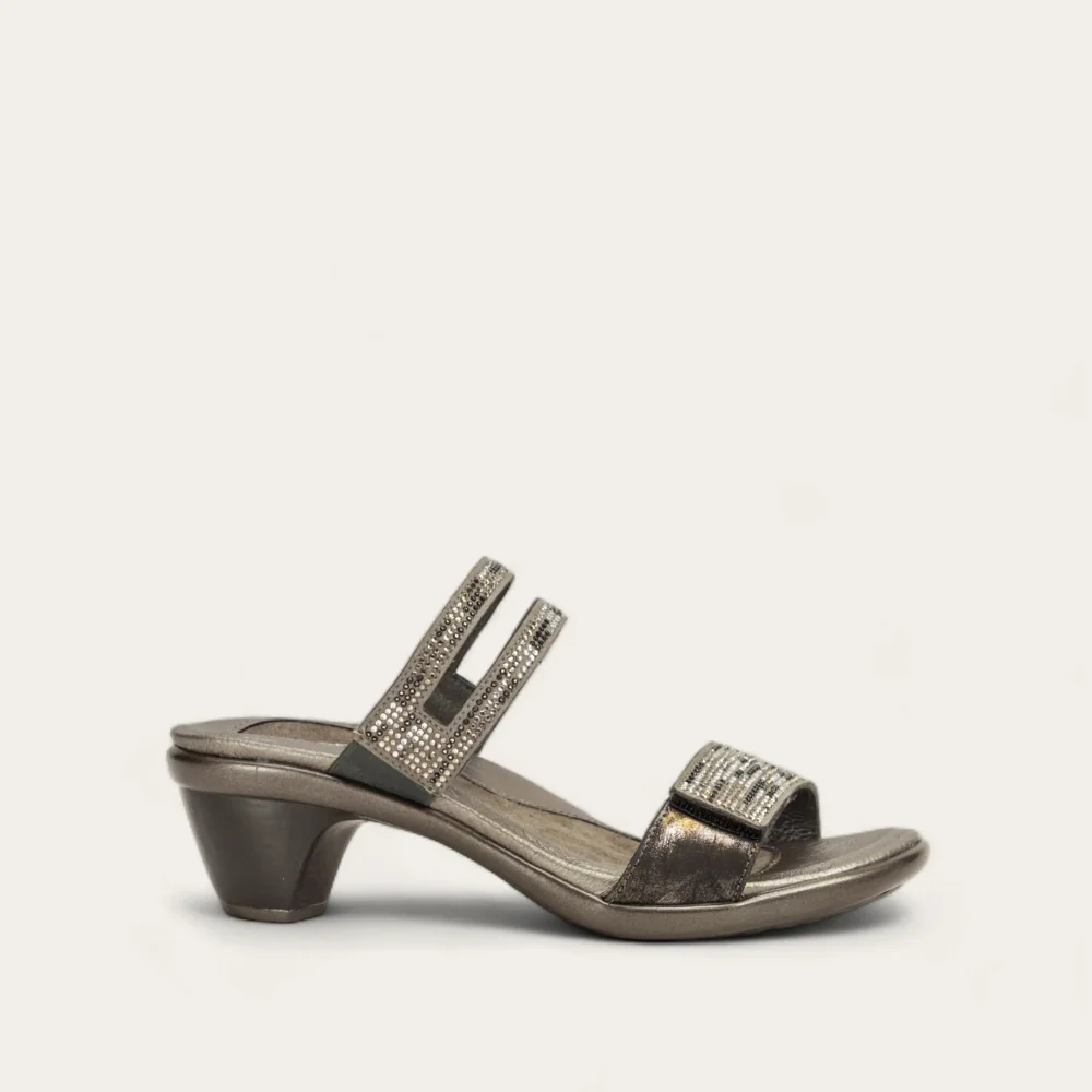 NAOT - TEMPAR - SIZE 40 - GRAY/BLACK MULTI RIVETS/METALLIC ONYX LTHR