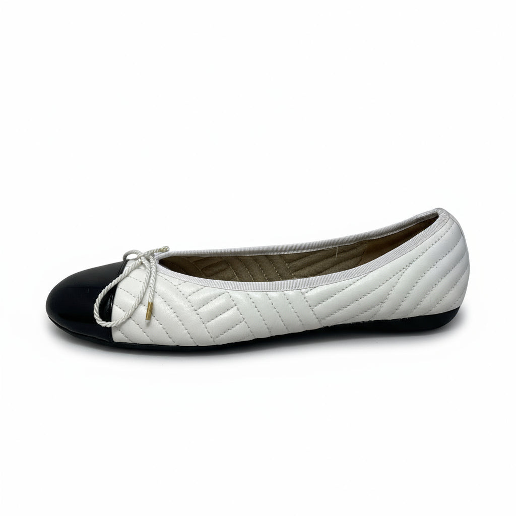 PAUL MAYER - BRUSH - SIZE 10 - PATENT BLACK / NAPPA WHITE