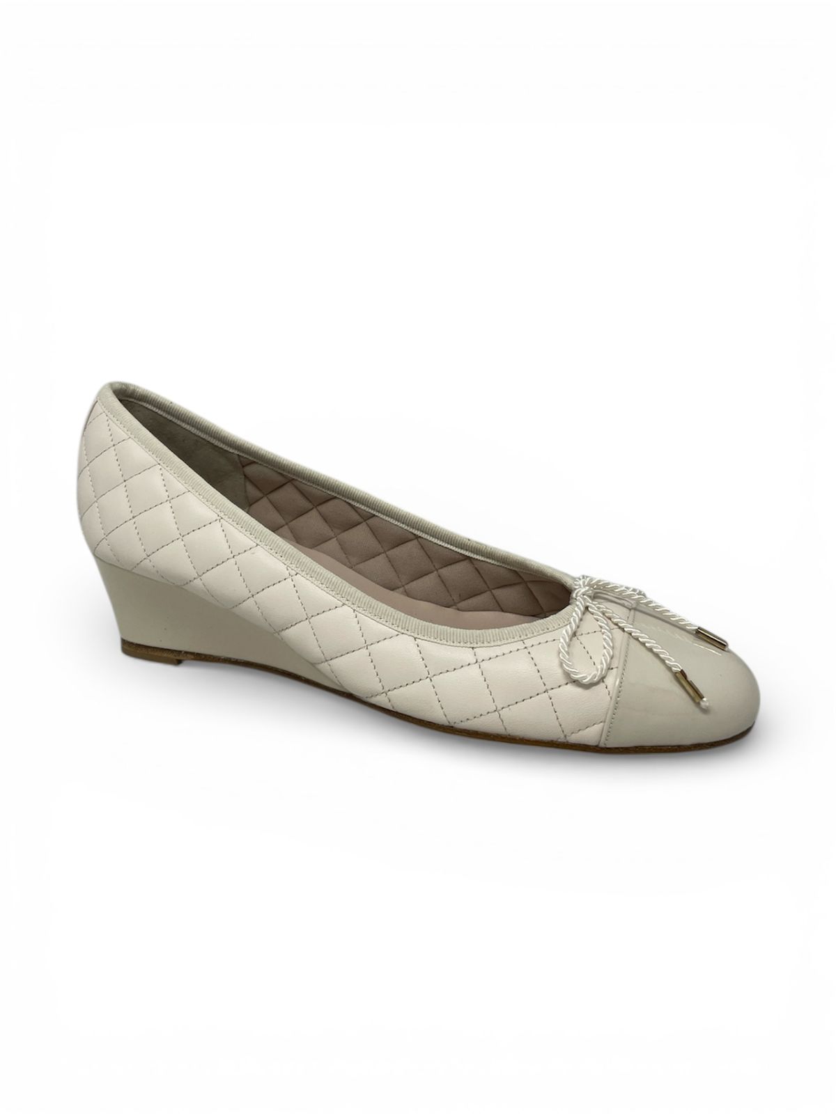 PAUL MAYER - NICE WEDGE - PATENT MARFIL / NAPPA MARFIL - SIZE 7