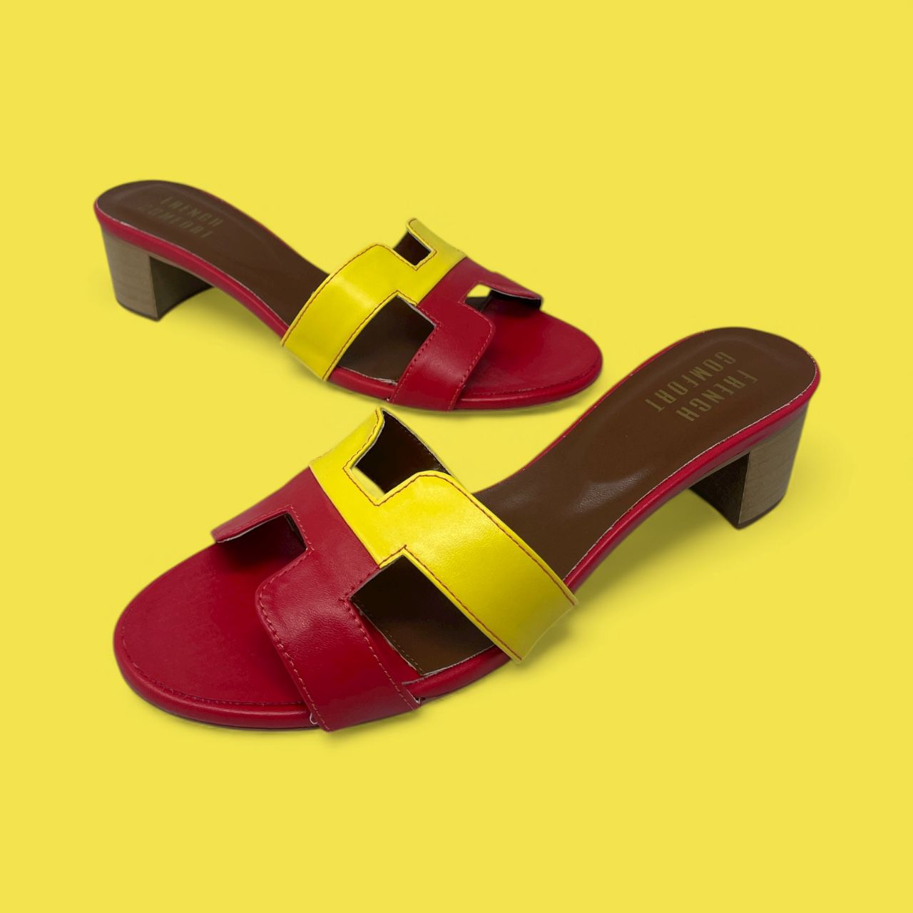 FRENCH COMFORT - BOCA - SIZE 37 - YELLOW / RED