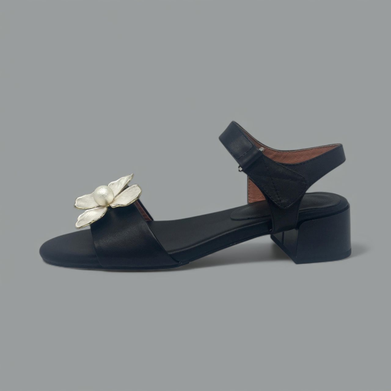 HIGHT END CUSTOM DAVIE – BLACK FLORAL FLAT - SIZE 39 - BLACK