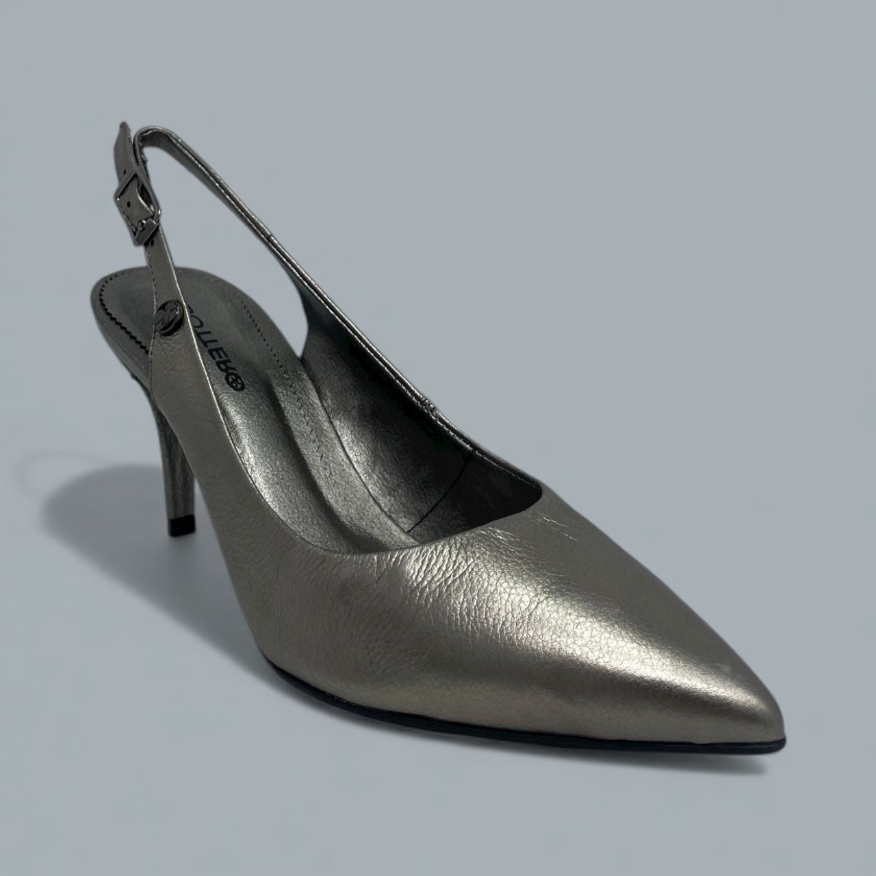 BOTTERO - METALLIC SLINGBACK PUMP - SIZE 6 - PEWTER