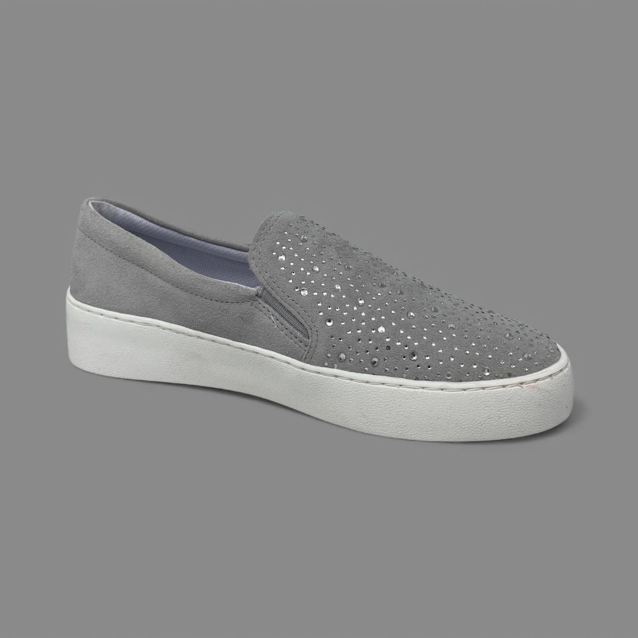 BOTTERO – JEWELED SLIP-ON - SIZE 9 - SILVER-GREY/WHITE