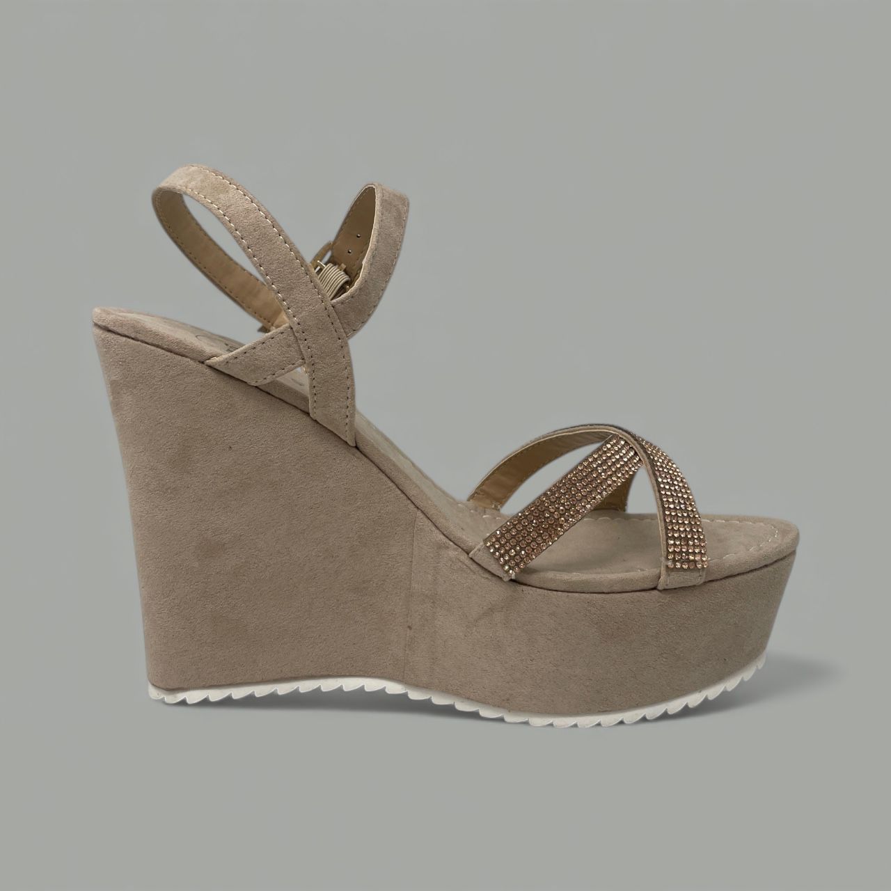 EXE - CRYSTAL PLATFORM WEDGE - SIZE 40 - NUDE