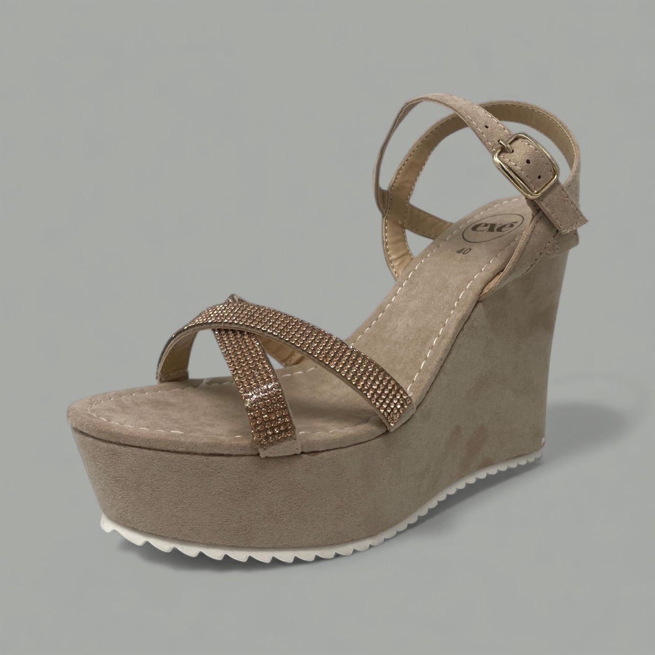 EXE - CRYSTAL PLATFORM WEDGE - SIZE 40 - NUDE