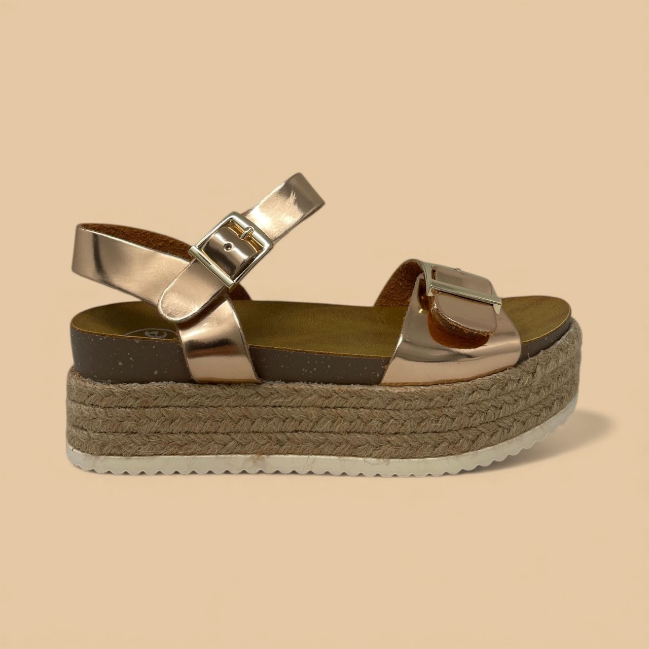EXE - ESPADRILLE PLATFORM - SIZE 36 - ROSE GOLD