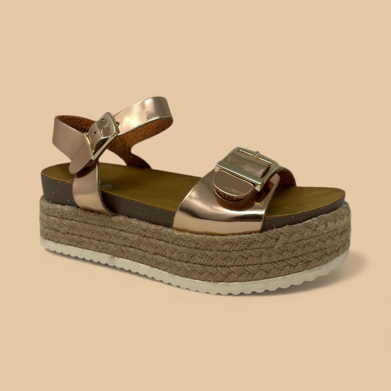 EXE - ESPADRILLE PLATFORM - SIZE 36 - ROSE GOLD