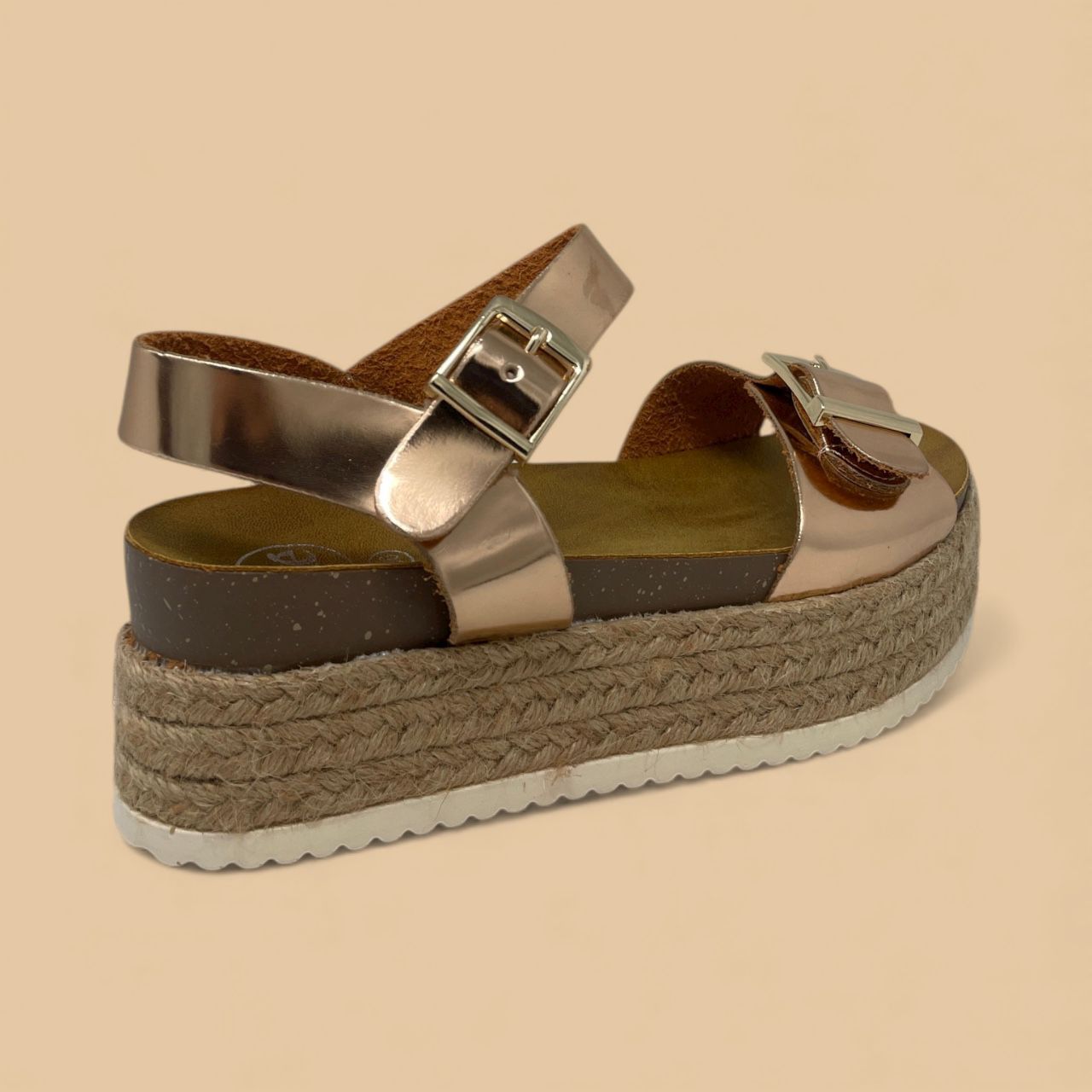 EXE - ESPADRILLE PLATFORM - SIZE 36 - ROSE GOLD