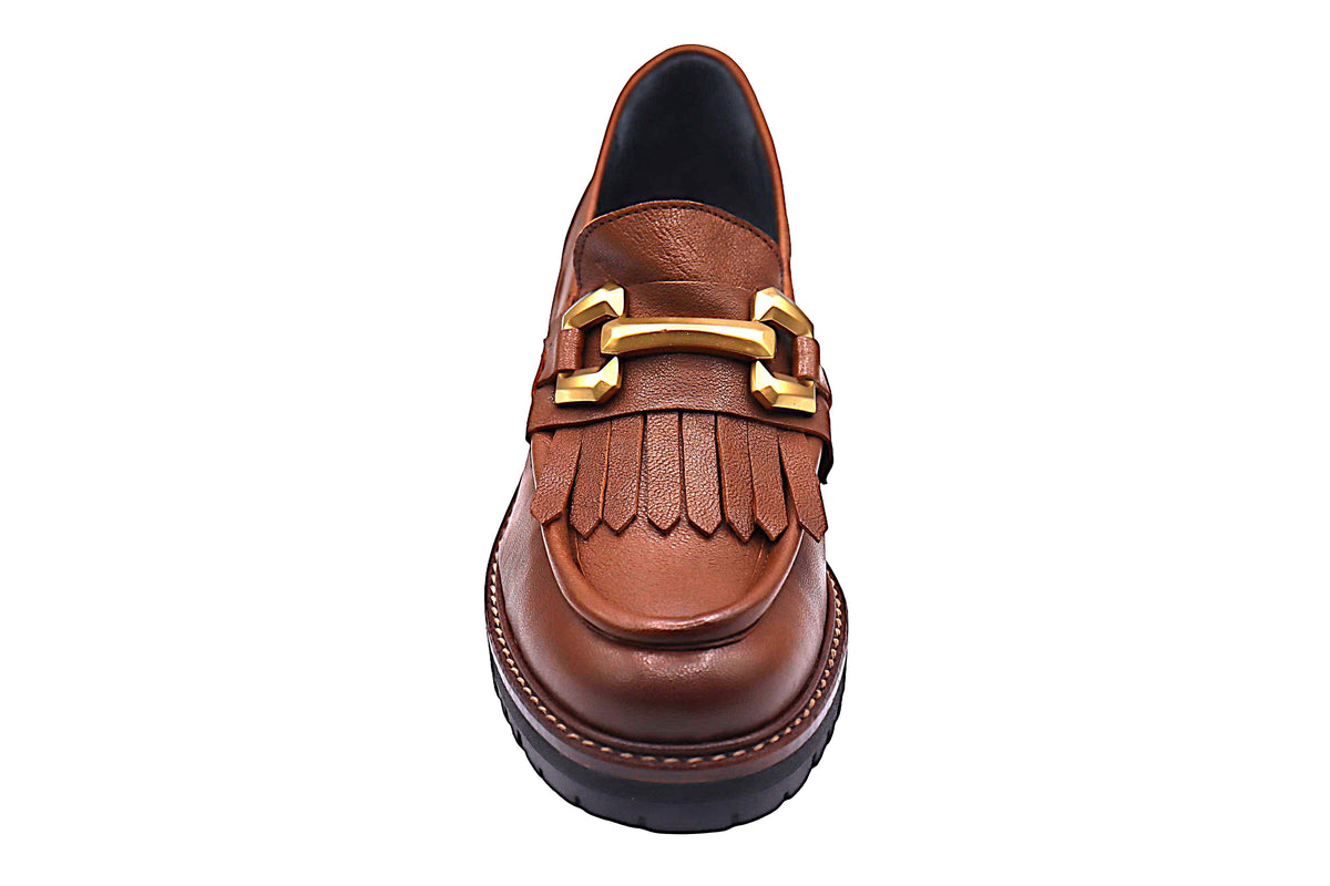 Eric Michael Whisper leather chunky lug sole loafer in Brown — view 5