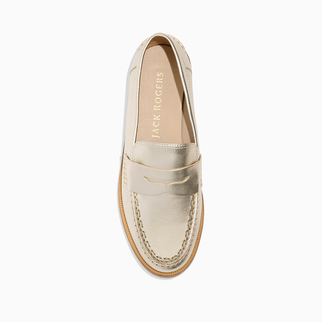 Jack Rogers - Tipson Penny Loafer - Metallic Platinum - view 3