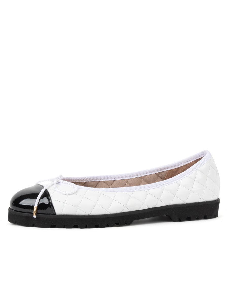 PAUL MAYER - BEST LUG SOLE BALLET - SIZE 7.5 - BLACK/WHITE LEATHER