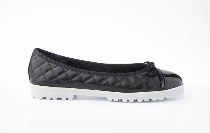 PAUL MAYER - BEST LUG SOLE - SIZE 7.5 - PATENT BLACK / NAPPA BLACK  (WHITE SOLE)