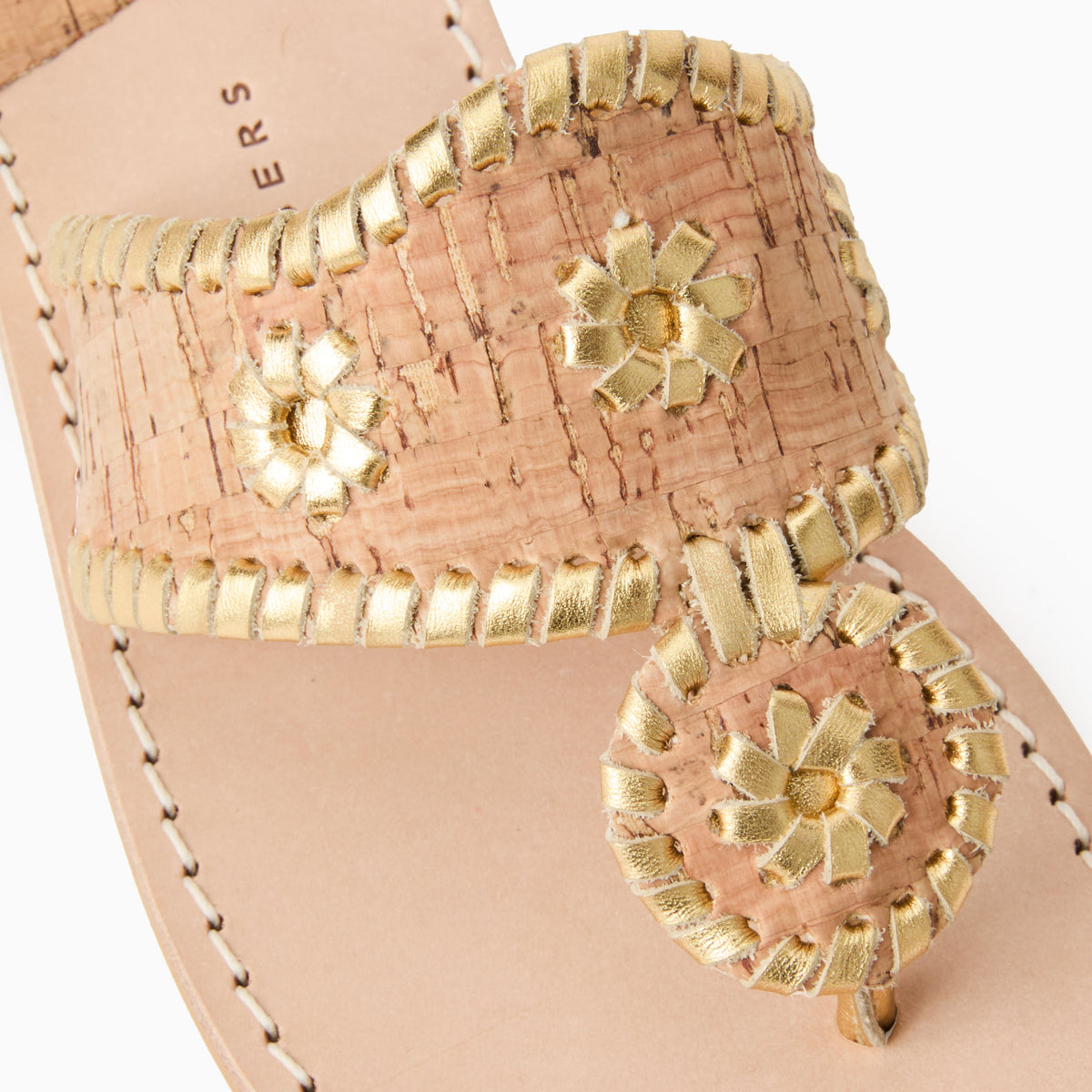 Original Jacks Sandal in Cork & Metallic Gold, product view 6