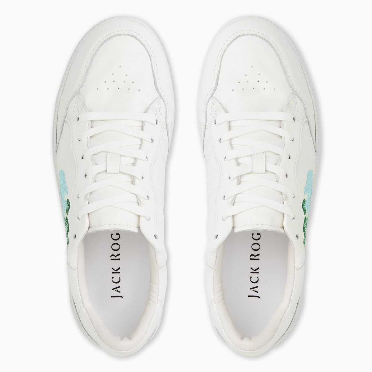 Jack Rogers - Embroidered Hydrangea Sneaker - White - view 3