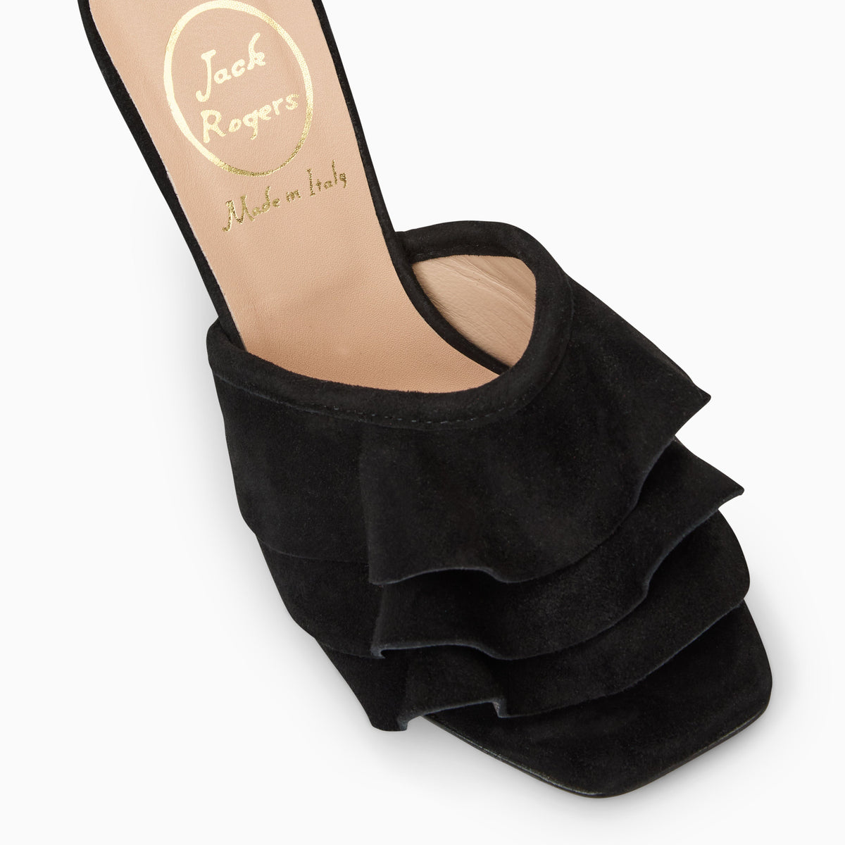 Jack Rogers - Beatrice Ruffle Italian Suede Heel - Suede Black - view 6