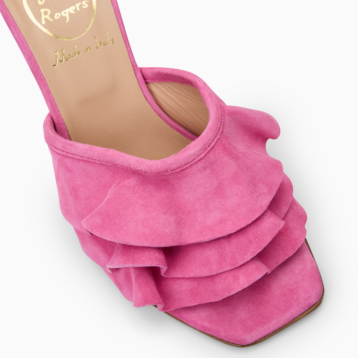 Jack Rogers - Beatrice Ruffle Italian Suede Heel - Suede Fuchsia - view 6