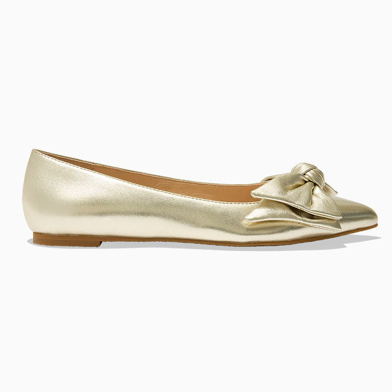 Jack Rogers - Debra Bow Flat - Metallic Platinum - view 2
