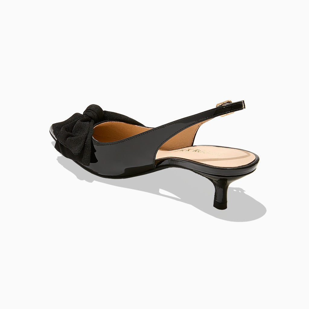 Jack Rogers - Debra Sling Kitten Heel - Patent Black - view 4