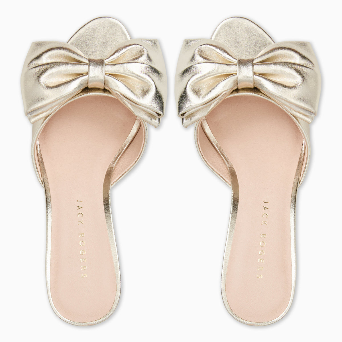 Jack Rogers - Lola Bow Mid Heel - Metallic Platinum - view 3