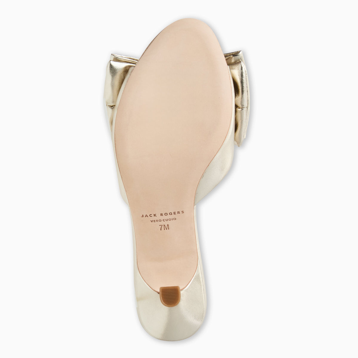 Jack Rogers - Lola Bow Mid Heel - Metallic Platinum - view 5