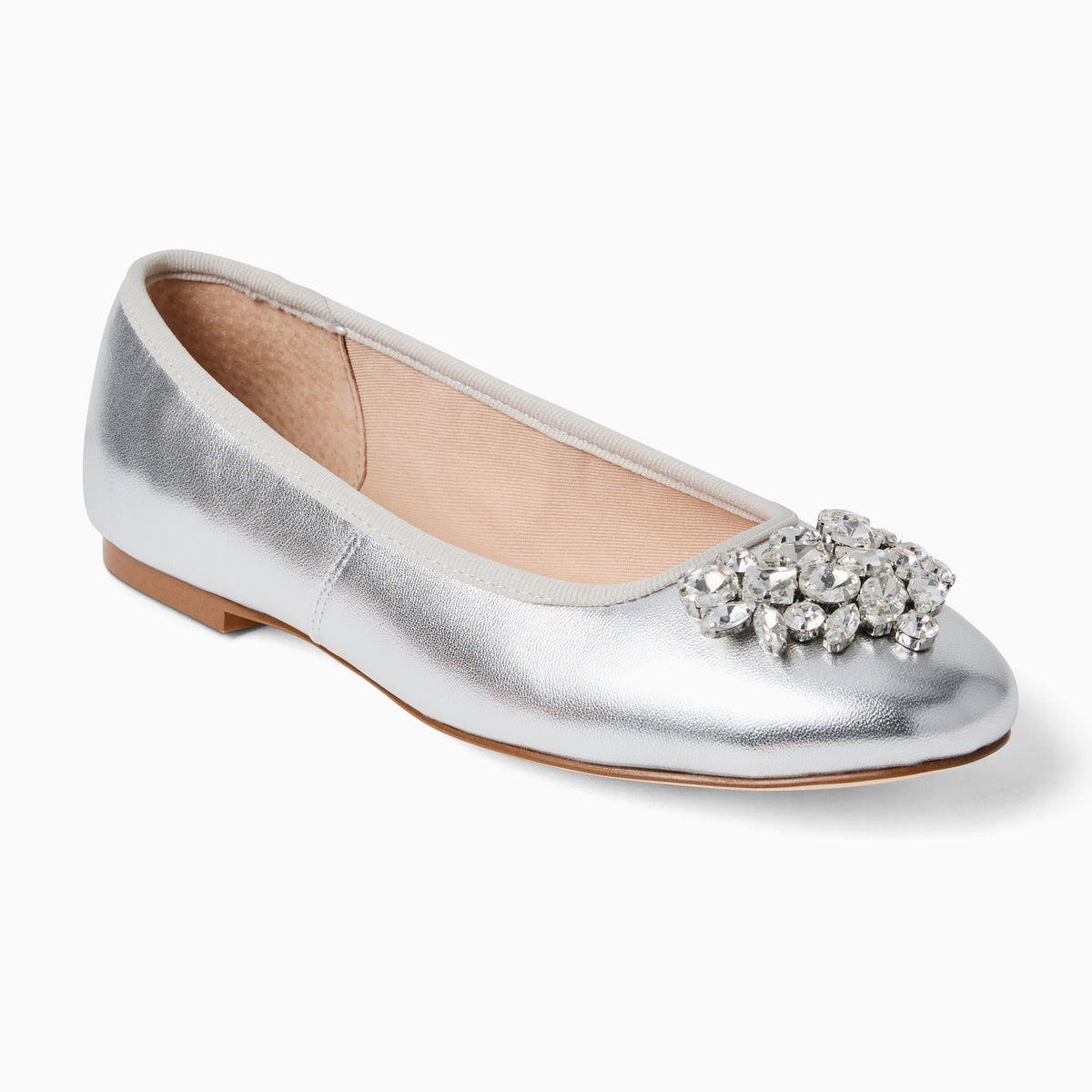 Jack Rogers - Ellina Jeweled Flat - Metallic Silver - view 1