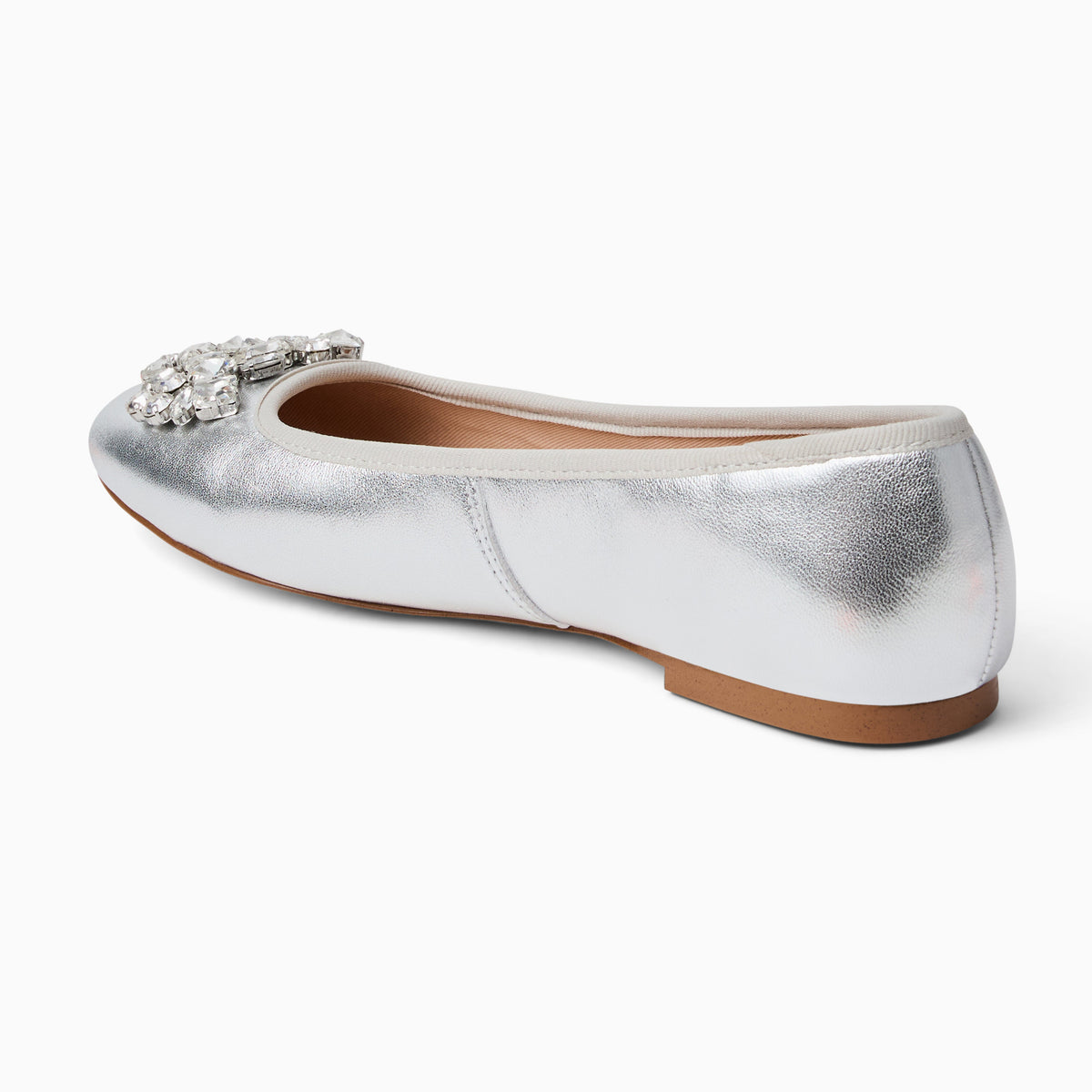 Jack Rogers - Ellina Jeweled Flat - Metallic Silver - view 4