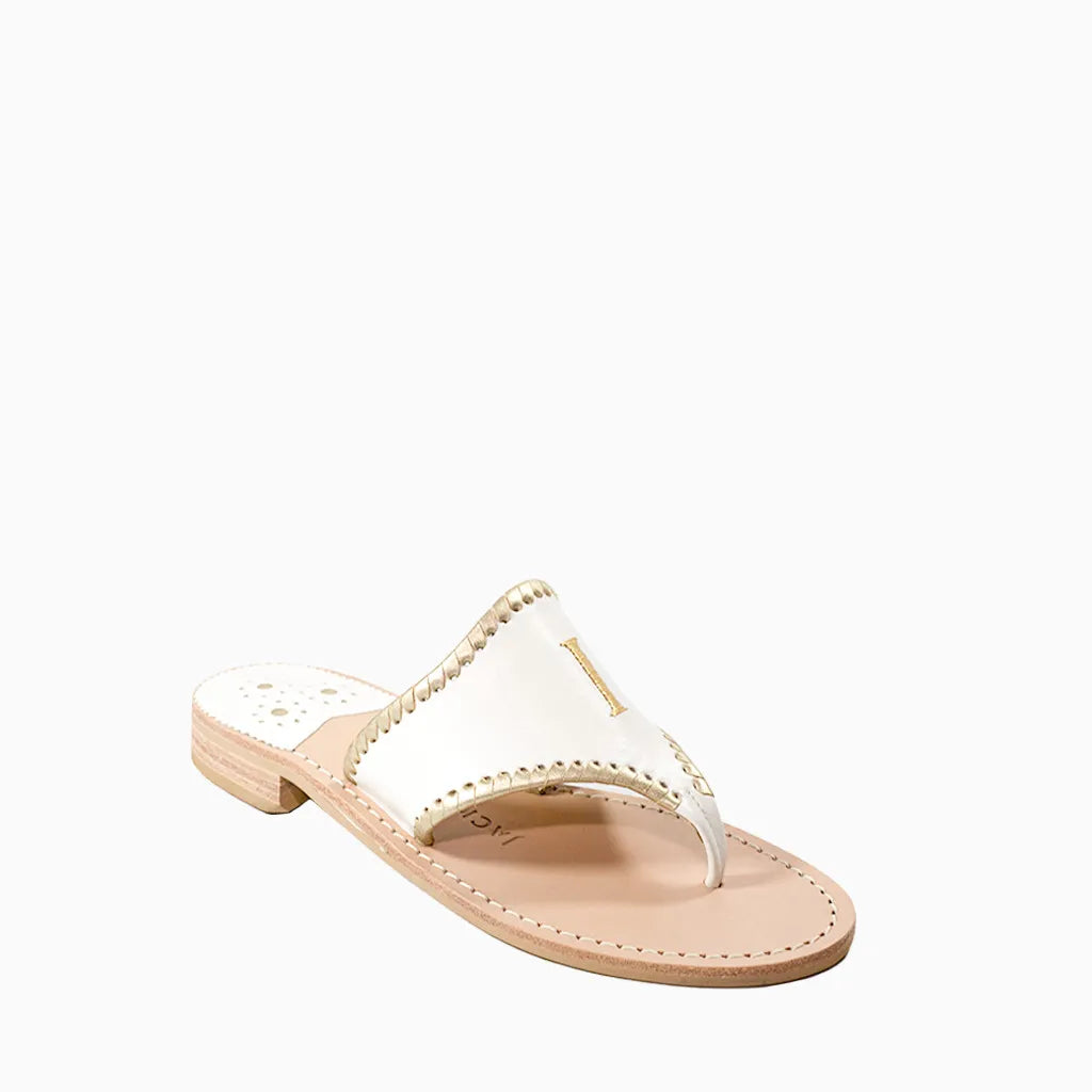 Jack Rogers - Jacks Embroidered "I DO" Sandal - White & Gold - view 2