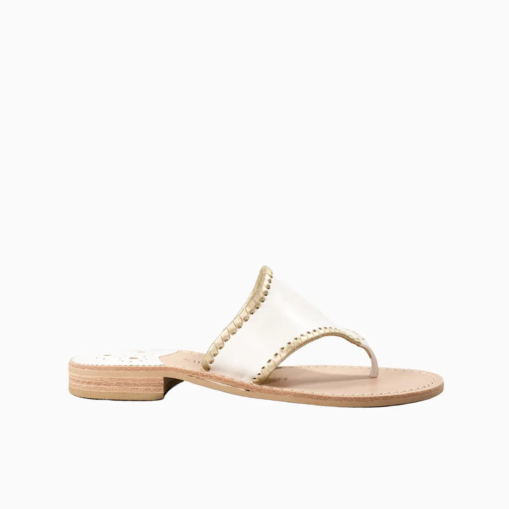 Jack Rogers - Jacks Embroidered "I DO" Sandal - White & Gold - view 3
