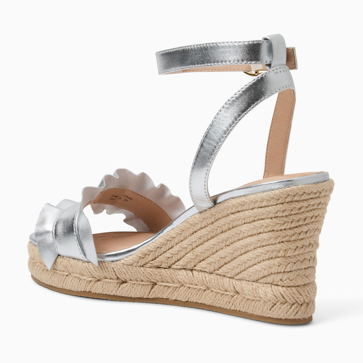 Jack Rogers - Rozette Ruffle Wedge - Metallic Silver - view 4