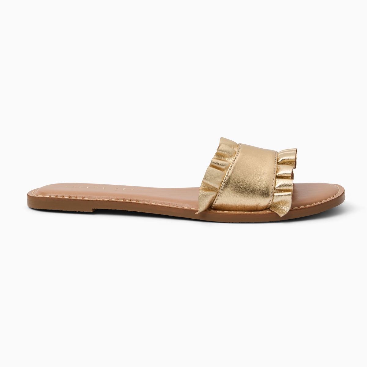 Jack Rogers - Rozette Ruffle Slide - Metallic Gold - view 2