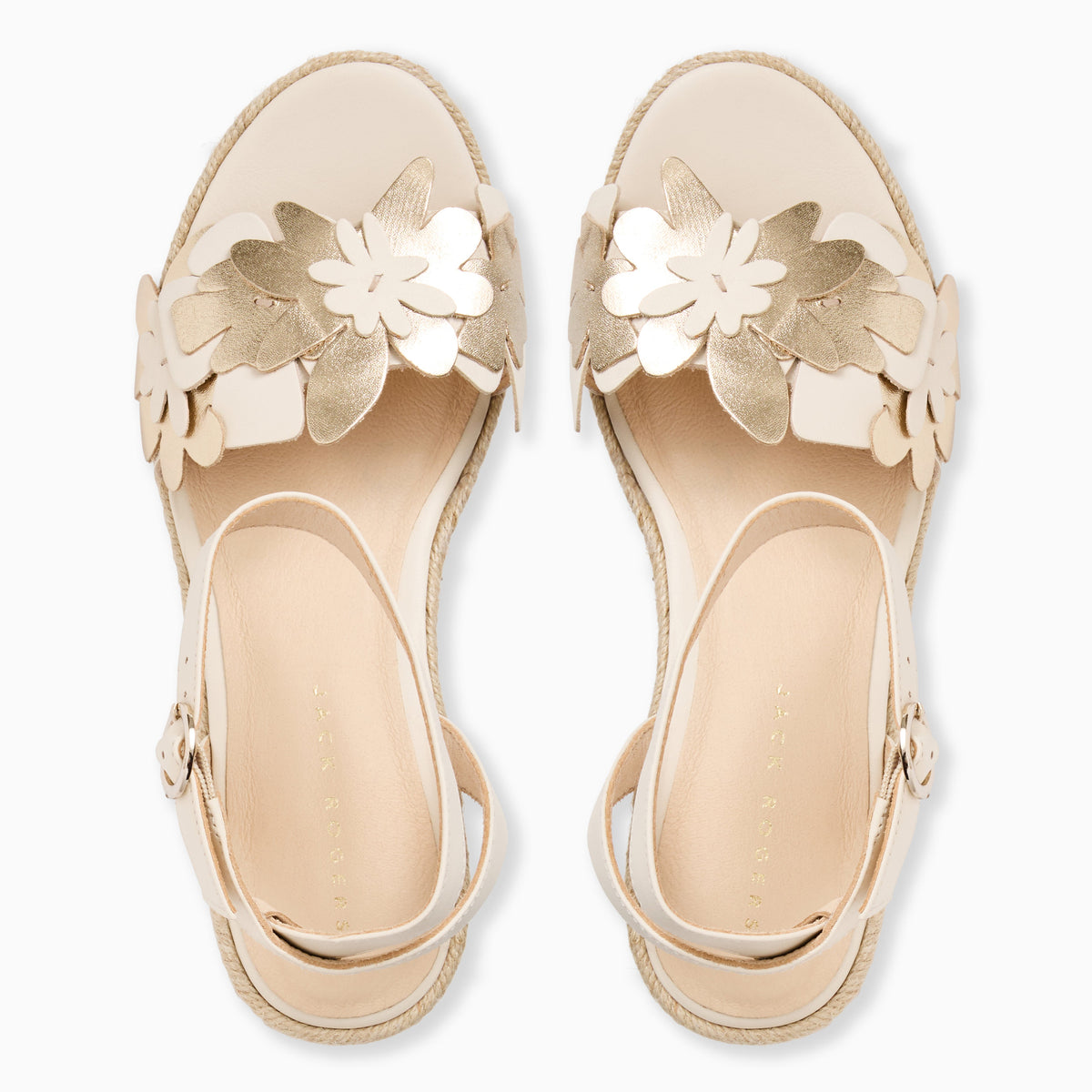 Jack Rogers - Talahi Flower Wedge Heel - IVORY/PLATINUM - view 3