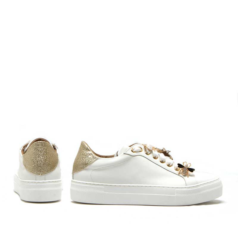 Michele Lopriore Farfallina Sneaker, Leather White, rear and side views