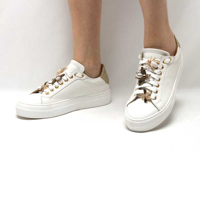 Michele Lopriore Farfallina Sneaker, Leather White, on-foot front view