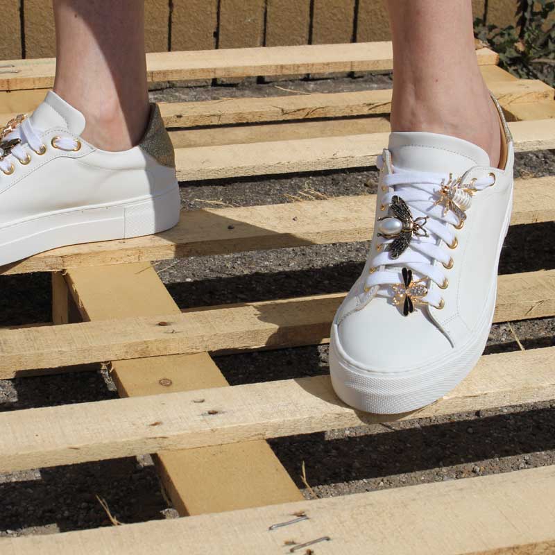 Michele Lopriore Farfallina Sneaker, Leather White, lifestyle detail view