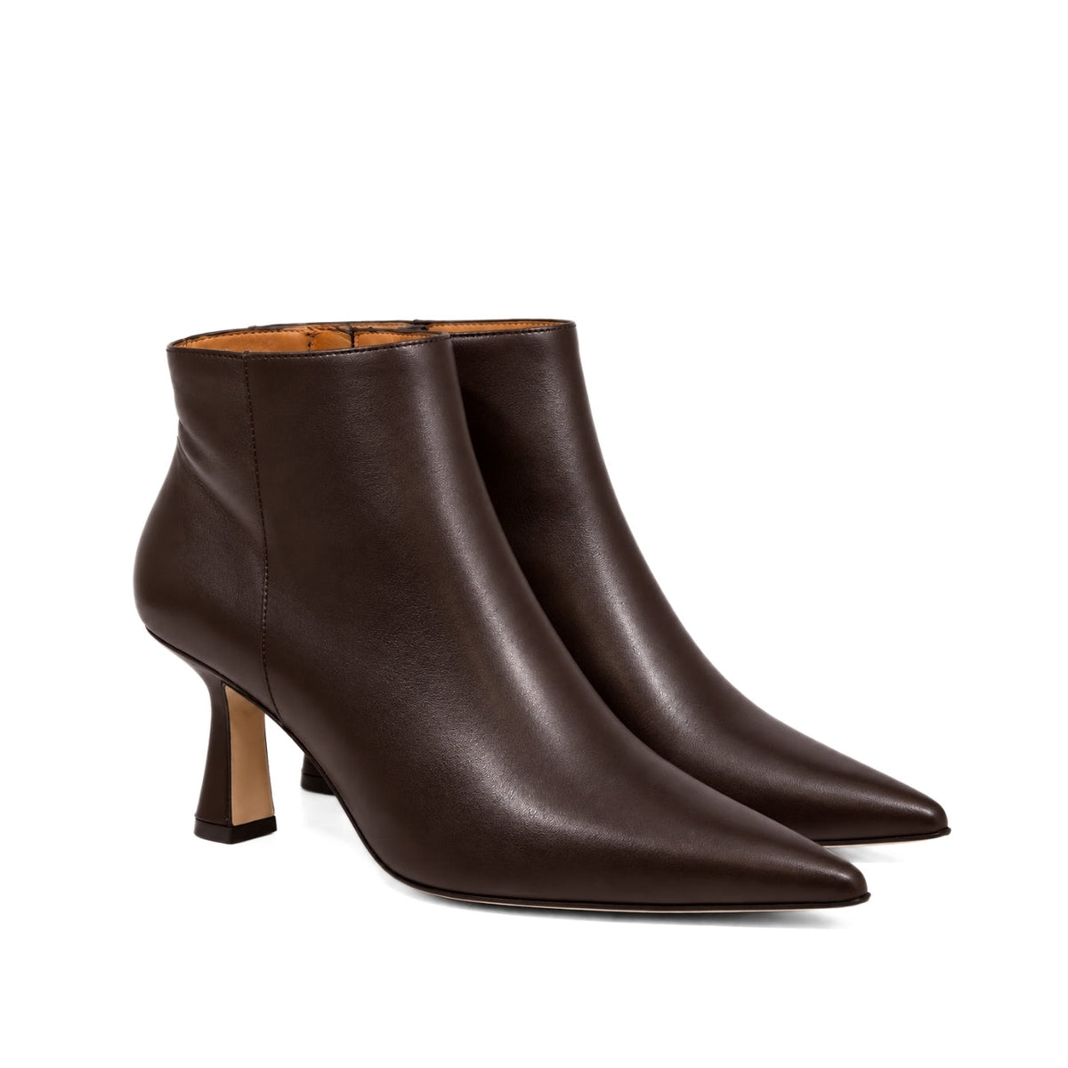 Michele Lopriore Contessa Stiletto Booties, Leather Dark Brown, gallery view 2