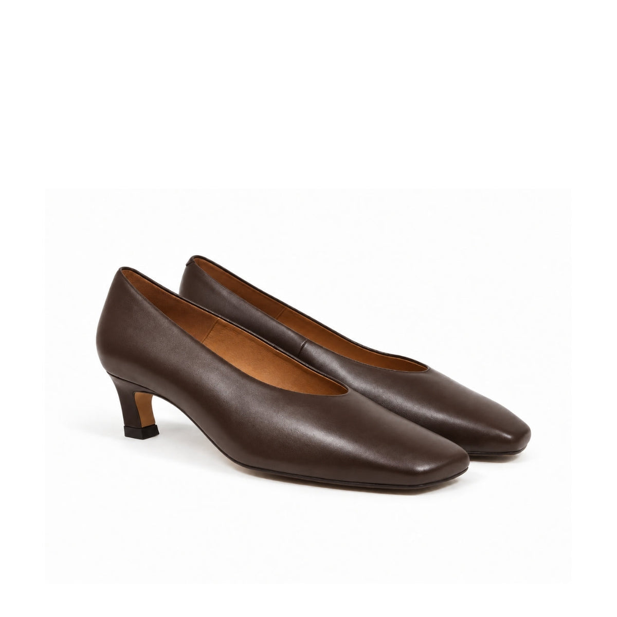 Michele Lopriore Chantal Kitten Heel, Leather Dark Brown, gallery view 2