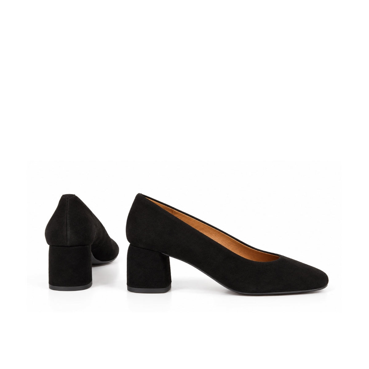 Michele Lopriore Angela Block Heel Pump, Suede Black, gallery view 3