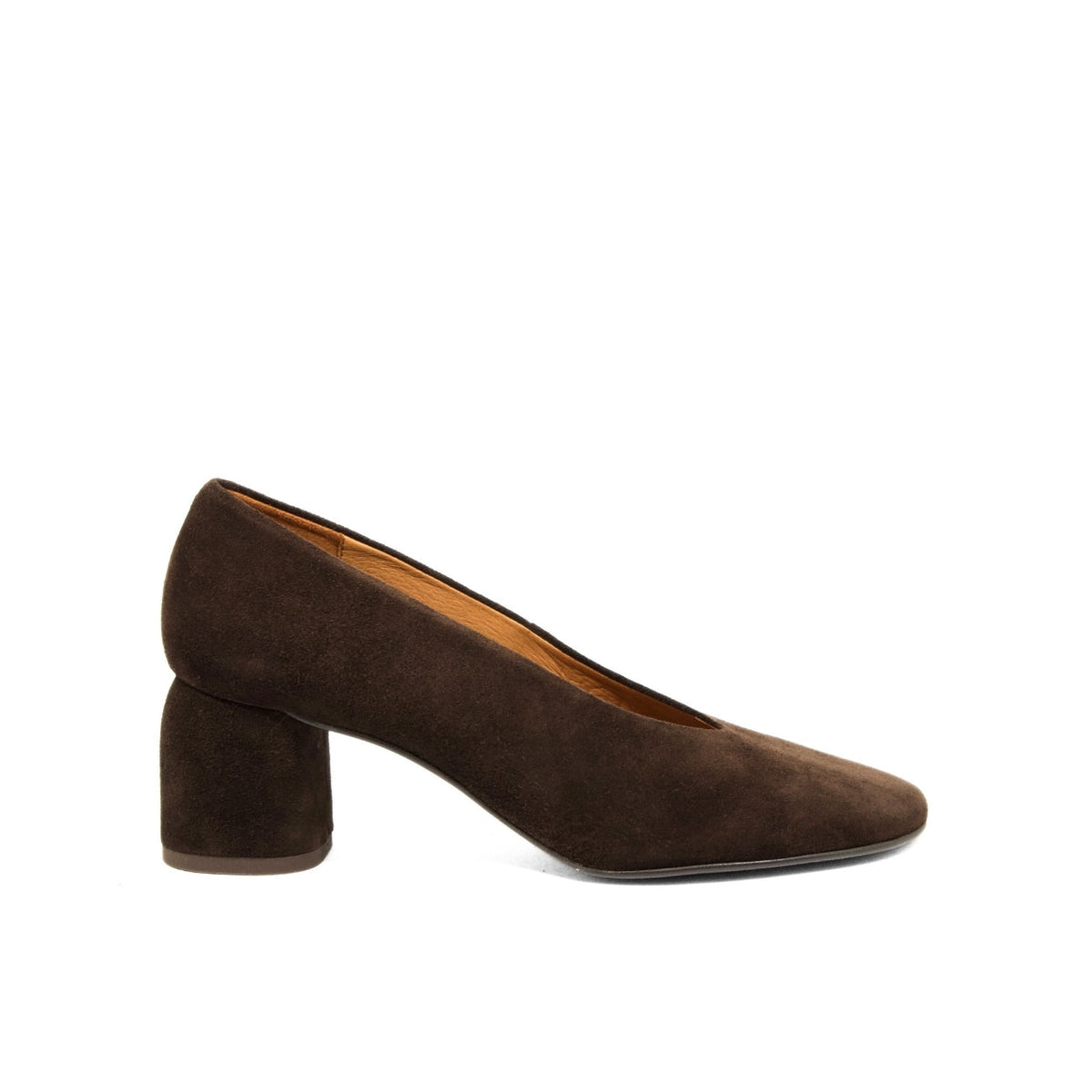 Michele Lopriore Angela Block Heel Pump, Suede Brown, product view