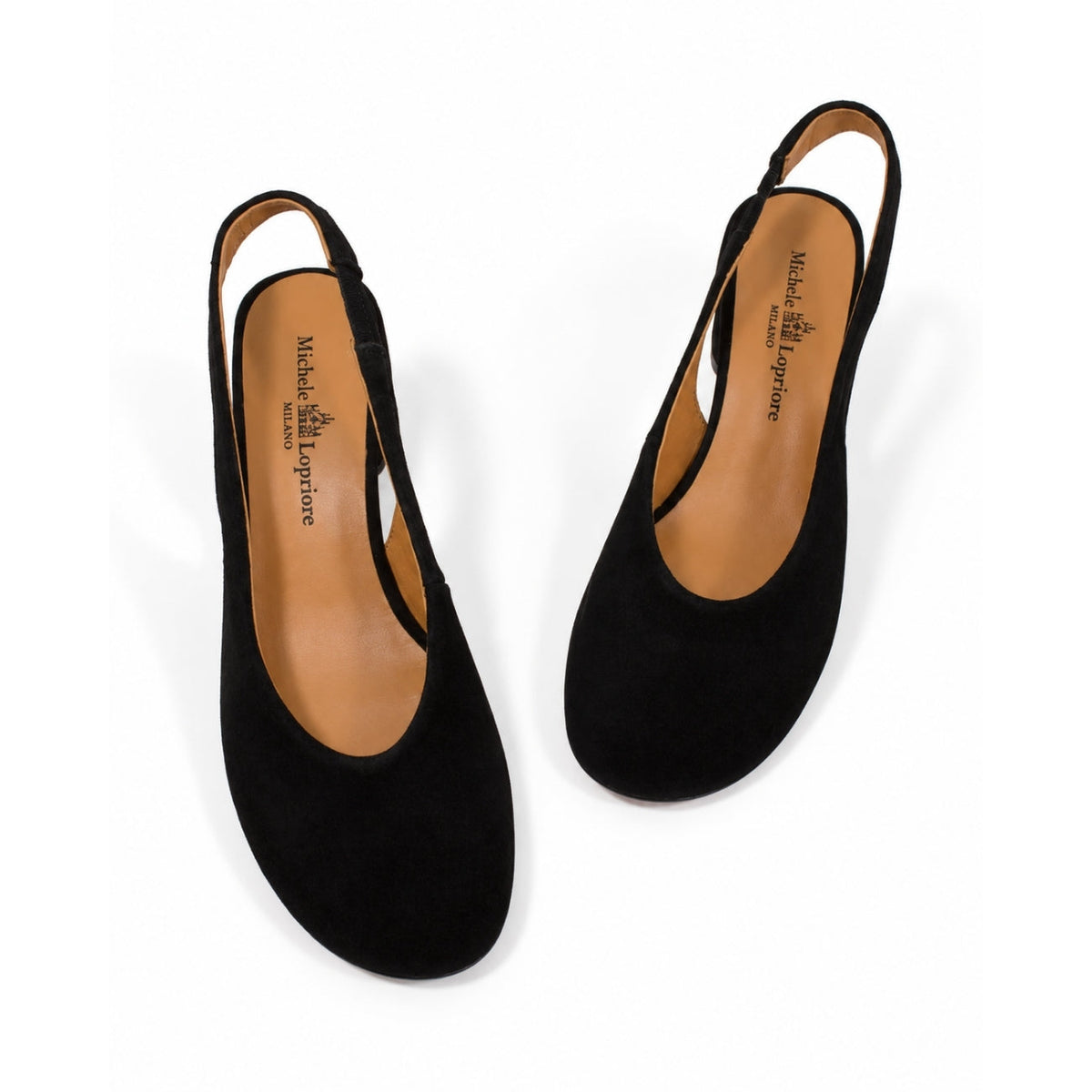 Michele Lopriore Angela Sling-Back Pump, Suede Black, gallery view 4