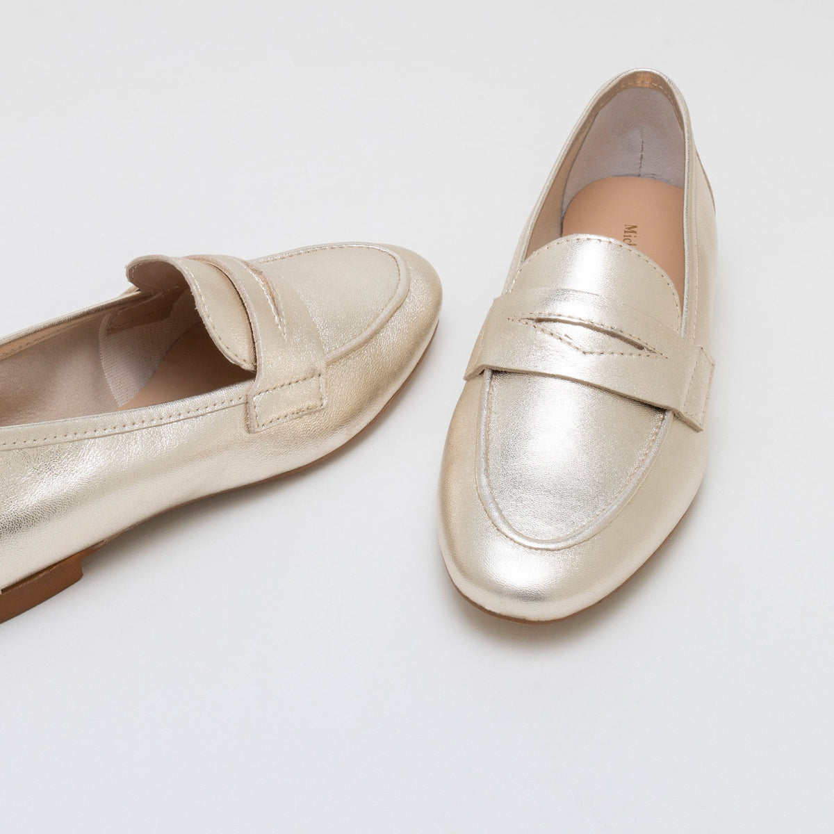 Michele Lopriore Paola Moccasin, laminated gold, gallery view 3