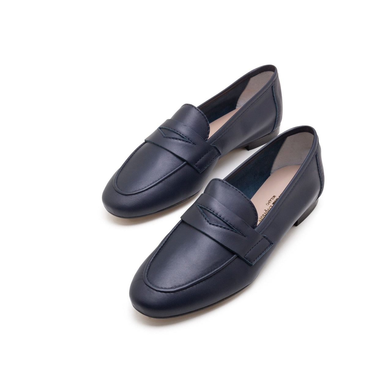 Michele Lopriore Paola Moccasin, blue leather, gallery view 3