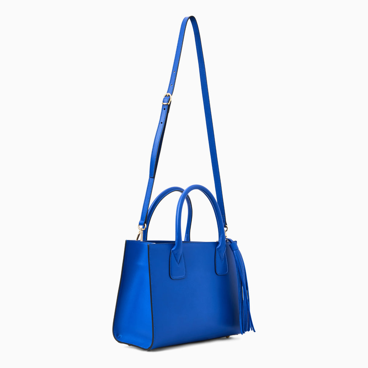 Angelini Italian Leather Handbag in Cobalt Blue, product view 5