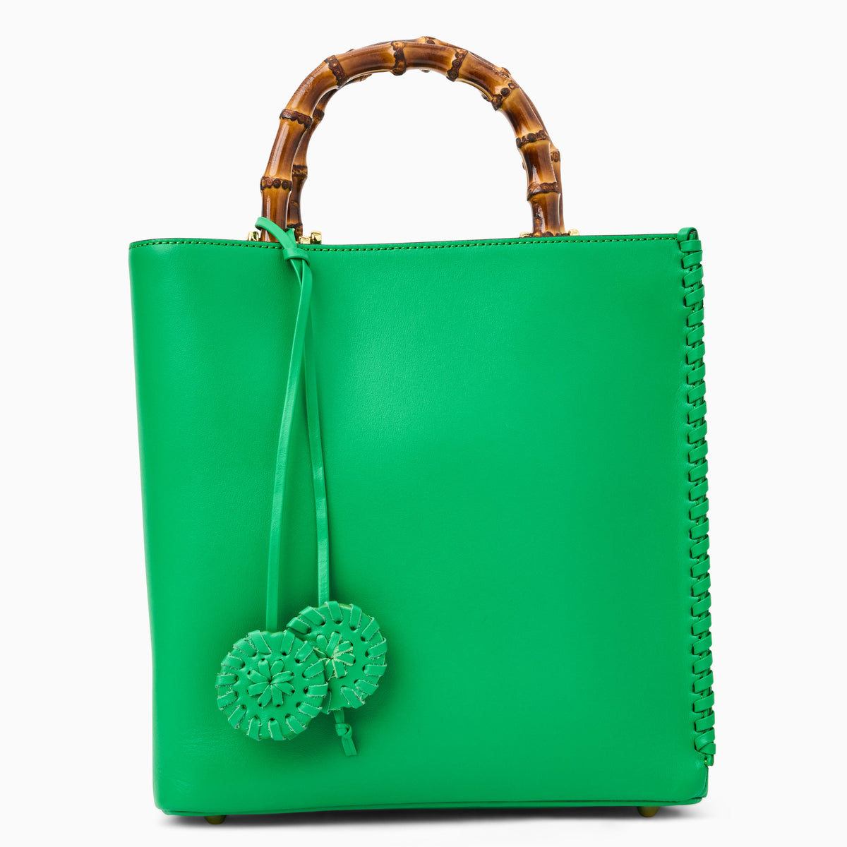 Lucianna Italian Leather Handbag in Grass Green, product view 1